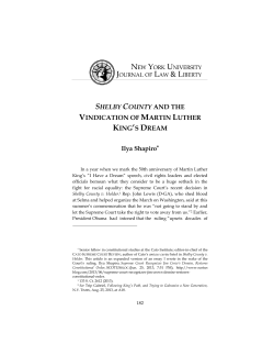 Shelby County and the Vindication of Martin Luther