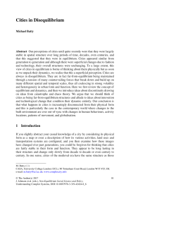 Cities in Disequilibrium