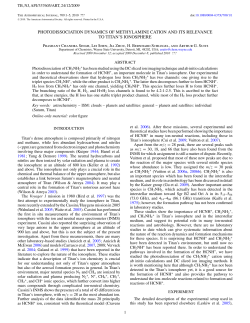 photodissociation dynamics of methylamine cation and its relevance