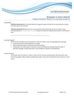 Strategies in Action Debrief Helping Students Reflect on Learning