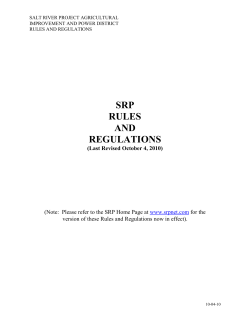 SRP RULES AND REGULATIONS