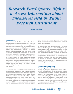 Research Participants` Rights to Access Information about