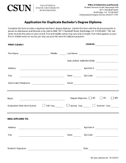 Application for Duplicate Bachelor`s Degree Diploma