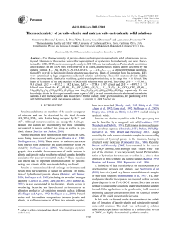 Thermochemistry of jarosite-alunite and natrojarosite