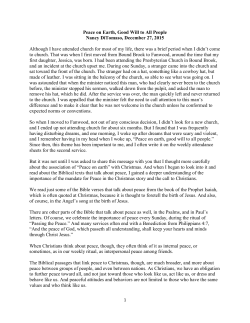 12-27-2015 Peace on Earth - Nancy DiTomaso