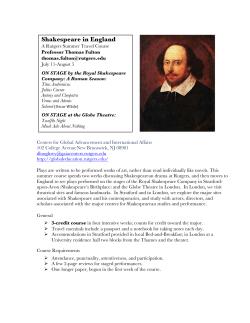 Shakespeare in England - Rutgers English
