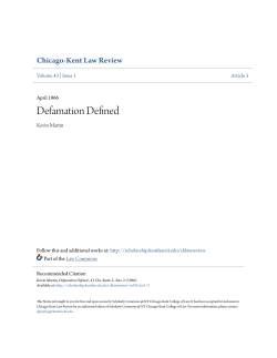 Defamation Defined - Scholarly Commons @ IIT Chicago