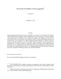 Do Firms Go Public to Get Acquired?