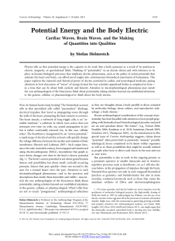 Potential Energy and the Body Electric: Cardiac