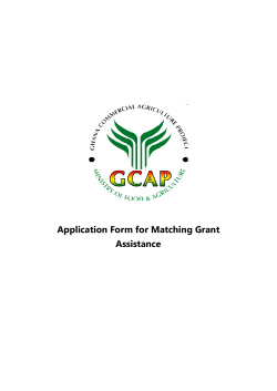 Application Form for Matching Grant Assistance
