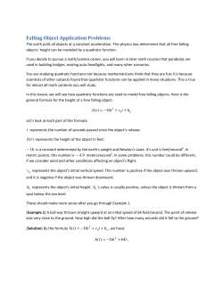 Falling Object Application Problems