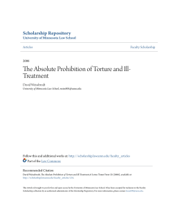 The Absolute Prohibition of Torture and Ill-Treatment