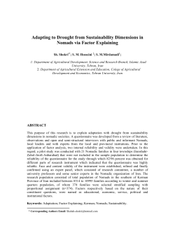 Adapting to Drought from Sustainability Dimensions in Nomads via