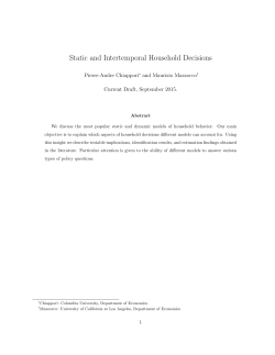 Static and Intertemporal Household Decisions