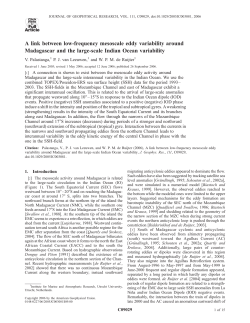 A link between low-frequency mesoscale eddy variability around