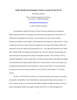 Herman, Rebecca. Public Health and Hemisphere Defense during