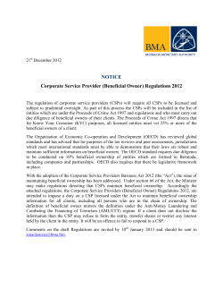 NOTICE Corporate Service Provider (Beneficial Owner) Regulations