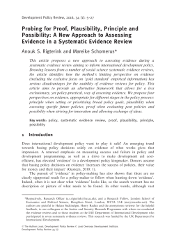 Probing for proof, plausibility, principle and possibility
