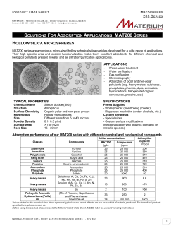MATSPHERE&trade; SERIES 200: Adsorption