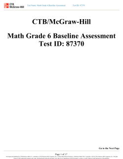 CTB/McGraw-Hill Math Grade 6 Baseline Assessment