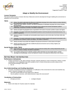 Adapt or Modify the Environment