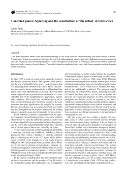 Squatting and the construction of `the urban` in Swiss cities