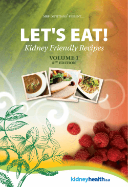 Kidney Friendly Recipes - Manitoba Renal Program