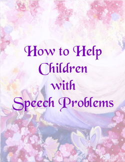 How to Help Children with Speech Problems
