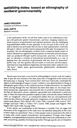 Spatializing States: Toward an Ethnography of Neoliberal