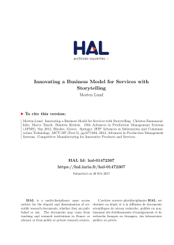 Innovating a Business Model for Services with Storytelling - HAL