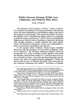 Public Interest Groups, Public Law Litigation, and Federal Rule 24(a)