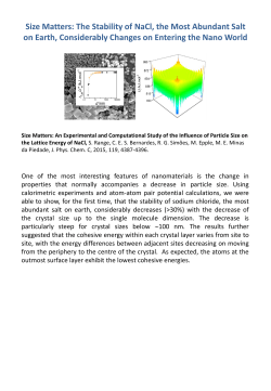 Size Matters: The Stability of NaCl, the Most Abundant Salt on Earth