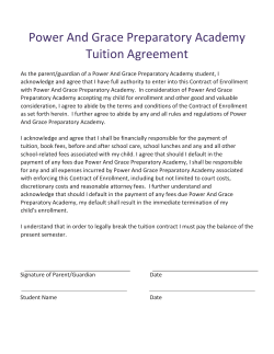 Power And Grace Preparatory Academy Tuition Agreement
