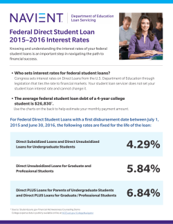Federal Direct Student Loan 2015-2016 Interest Rates