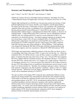 Structure and Morphology of Organic LED Thin