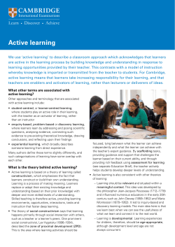 Active learning - Cambridge International Examinations