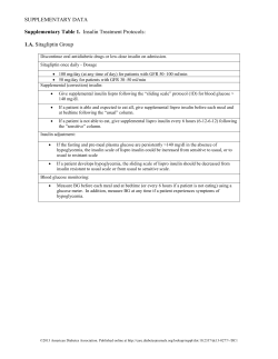 Supplementary Table 1. Insulin Treatment Protocols