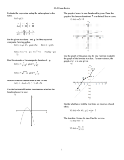Ch 5 Exam Review Evaluate the expression using the values given