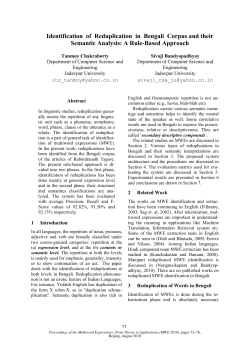 Identification of Reduplication in Bengali Corpus and their Semantic