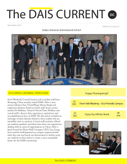 The DAIS CURRENT - Dalian American International School