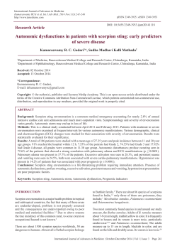 Autonomic dysfunctions in patients with scorpion sting