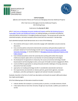Call for Examples Effective and Innovative Policies and