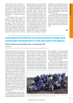 International workshop on environmental changes and sustainable