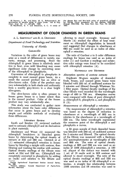 measurement of color changes in green beans