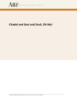 Citadel and Gozi and Zeus, Oh My!