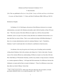 Abraham and Sinai Contrasted