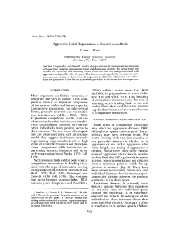 Aggressive Social Organization in Nectarivorous Birds Many