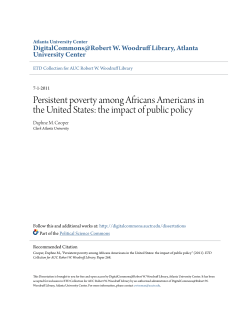 Persistent poverty among Africans Americans in the United States