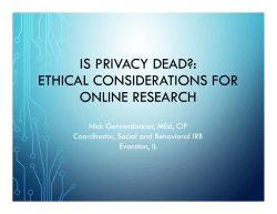 is privacy dead? - Northwestern`s IRB