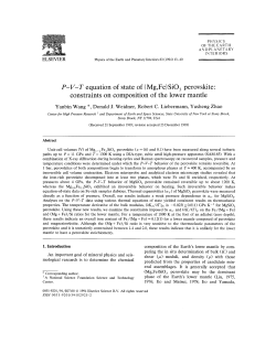 P&mdash;V&mdash;T equation of state of (Mg,Fe)Si03 perovskite